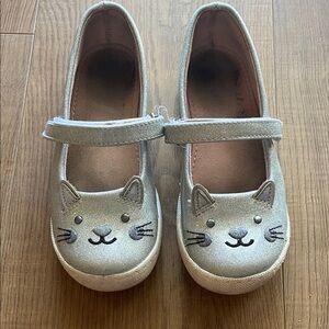 Harper Canyon Silver Cat Mary Janes for Kids